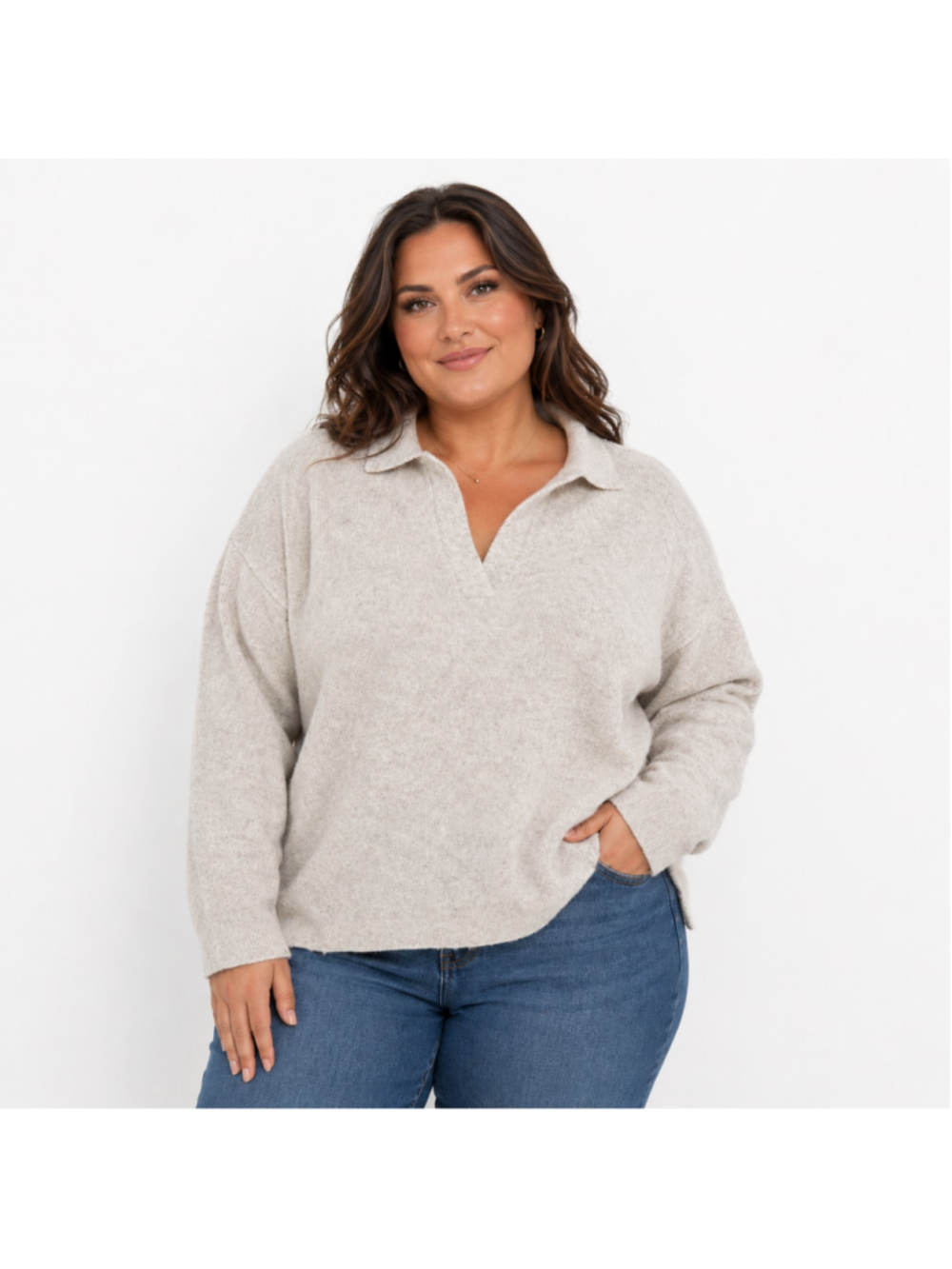 Women's Plus Size A New Day Cashmere-Soft Wool Blend V-Neck Sweater–Size 1X–NWT
